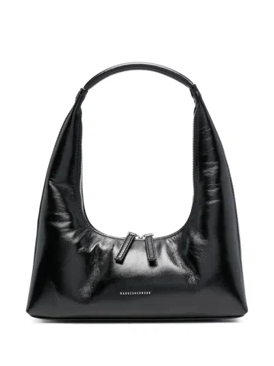 ショルダーバッグ・ポシェット Margesherwood Large Shoulder Bag - Leather - Black MARGESHERWOOD: Black Pumpkin Bag | SSENSE