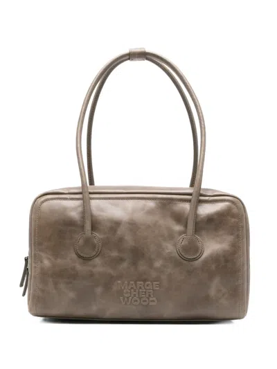 Marge Sherwood Logo-embossed Leather Tote Bag In Brown