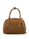 Margesherwood Logo-embossed Suede Tote Bag In Brown