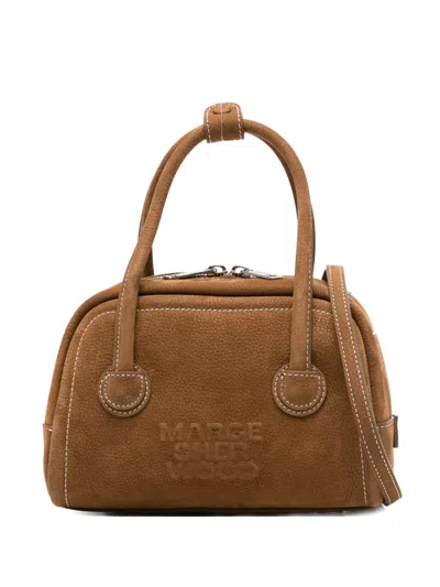 Marge Sherwood Logo-embossed Suede Tote Bag In Brown