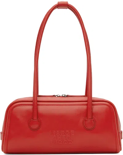 Marge Sherwood Red Soft Baguette Bag In Apple Red Plain