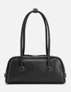 Margesherwood Soft Baguette Black Shoulder Bag With Logo Detail In Leather Woman In Black