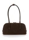 Margesherwood 'boston' Brown Shoulder Bag With Embossed Logo Lettering On The Front In Leather Woman In Brown