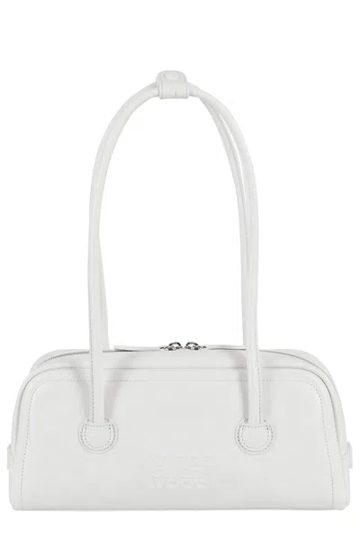 Margesherwood Soft Baguette Bag In Off Hwite Cracked