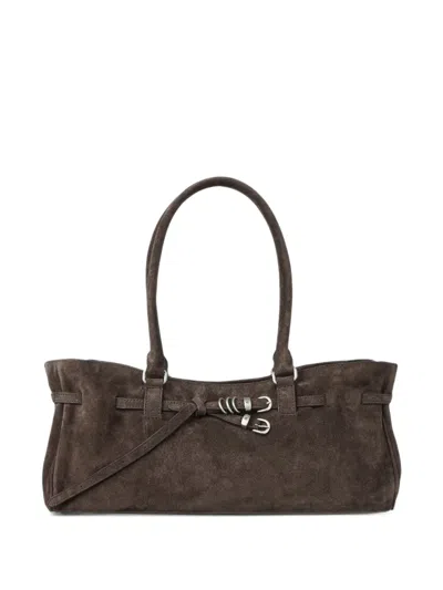 Margesherwood Soft Grandma Suede Shoulder Bag In 브라운