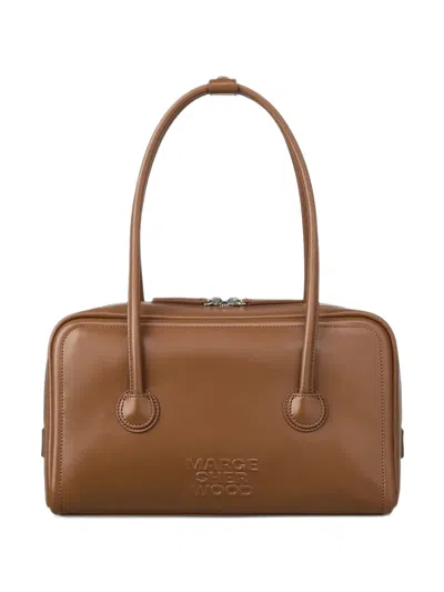 Margesherwood Small Boston Leather Shoulder Bag In 브라운