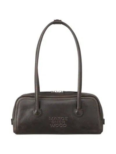 Margesherwood Small Boston Logo-debossed Tote Bag In 브라운