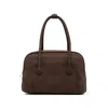 Margesherwood 'boston' Brown Shoulder Bag With Embossed Logo Lettering On The Front In Leather Woman In Brown
