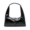 Margesherwood Black Shoulder Bag With Logo Lettering On The Front And Fixed Shoulder Strap In Black