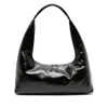 Margesherwood Black Shoulder Bag With Logo Lettering On The Front And Fixed Shoulder Strap In Black