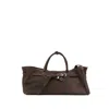 Margesherwood Grandma Used Buckle-fastening Calf-suede Tote Bag In Brown