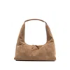 Margesherwood Medium Debossed-logo Suede Shoulder Bag In Nude