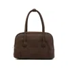 Margesherwood 'boston' Brown Shoulder Bag With Embossed Logo Lettering On The Front In Leather Woman