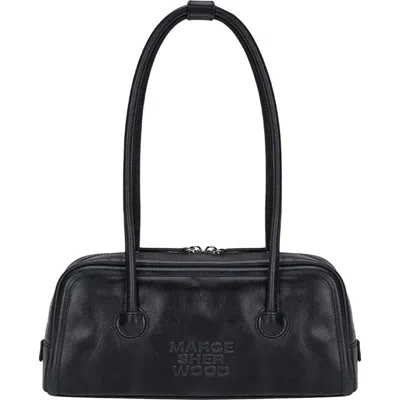 Margesherwood Baguette Leather Shoulder Bag In Black
