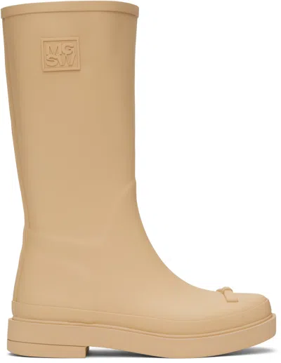 Margesherwood Beige Ribbon Rubber Tall Boots