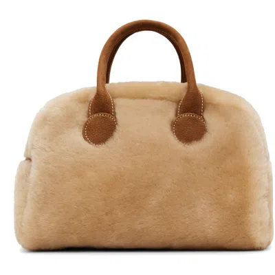 Margesherwood ベージュ Soft Bowling バッグ In Beige Shearling + Ch