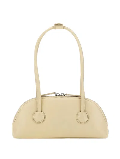 Margesherwood Bessette Embossed Logo Half-moon Shoulder Bag In Red