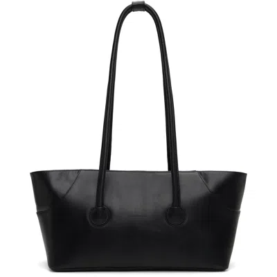 Margesherwood Black Boat Shopper Large Bag In Black Pull-up