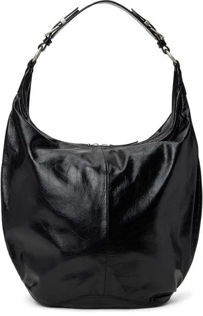 Margesherwood Black Pumpkin Large Bag In Black Soft Crinkle