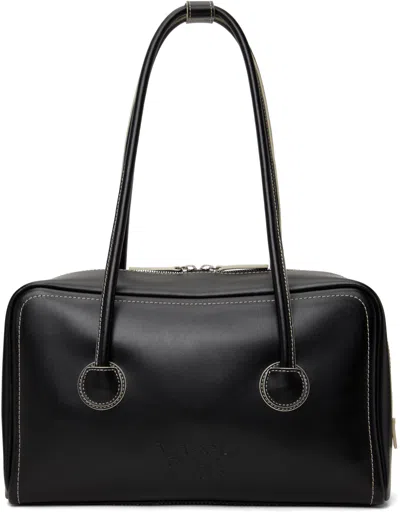 Margesherwood Black Soft Boston Bag In Black Plain