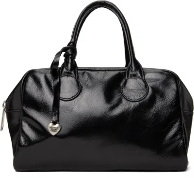 Margesherwood Black Soft Bowling Bag In Black Soft Crinkle