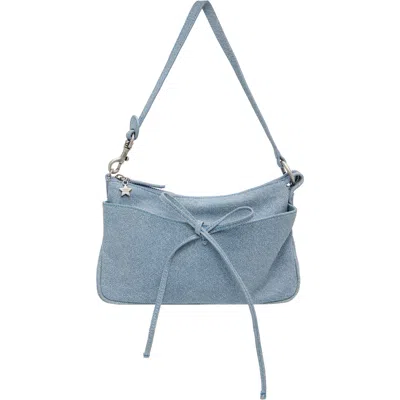 Margesherwood Blue Ribbon Pochette Bag In Blue Denim-effect Su