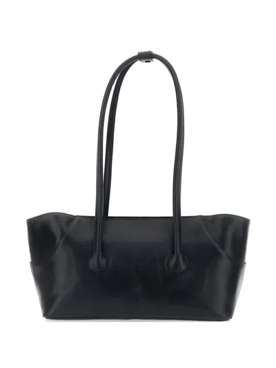 Margesherwood Boat Shopper Large Leather Bag In Black