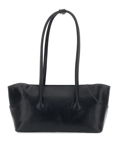 Margesherwood Boat Shopper Large Leather Bag In Black