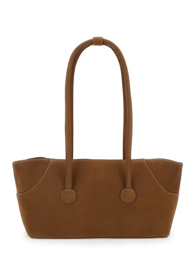 Margesherwood Boat Shopper Large Leather Shoulder Handbag With Zip Closure And Internal Zip Pocket, 45 X 30 X 15 C In Brown