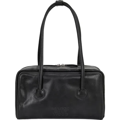 Margesherwood Boston Leather Shoulder Bag In Black