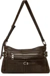 Margesherwood Brown Flat Pocket Shoulder Bag In Washed Brown Pullup
