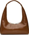 Margesherwood Brown Integrated Strap Shoulder Bag In Brown Crinkle