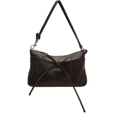 Margesherwood Brown Ribbon Pochette Bag In Sepia Pull-up
