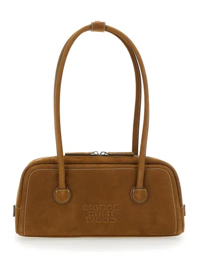 Margesherwood Brown Shoulder Bag With Logo Lettering On The Front