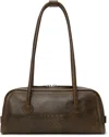 Margesherwood Soft Baguette Mini Shoulder Bag In Washed Brown Pull Up