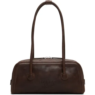 Margesherwood Brown Soft Boston Ew Mini Bag In Washed Brown Pull-up
