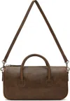 Margesherwood Brown Zipper Small Bag In Washed Brown Pullup