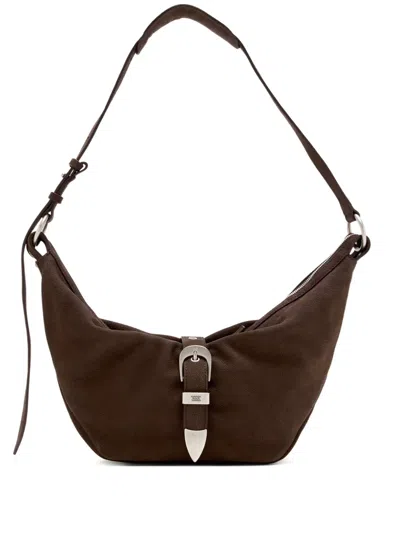 Margesherwood Buckle-fastening Crescent Shoulder Bag In Brown