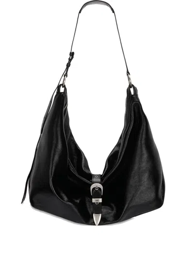 Margesherwood Buckle-fastening Leather Shoulder Bag In Black