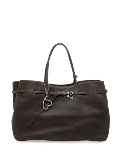 Margesherwood Buckle-detail Heart-charm Shoulder Bag In Brown
