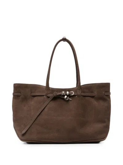 Margesherwood Buckle-detail Suede Tote Bag In Brown