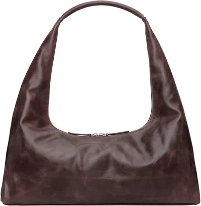 Margesherwood Burgundy Large Shoulder Bag In Brown