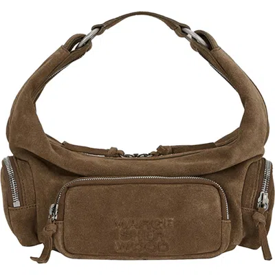 Margesherwood City Mini Suede Hobo Bag In Brown