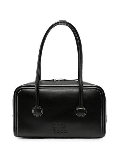Margesherwood Contrast-stitch Embossed-logo Tote Bag In Black