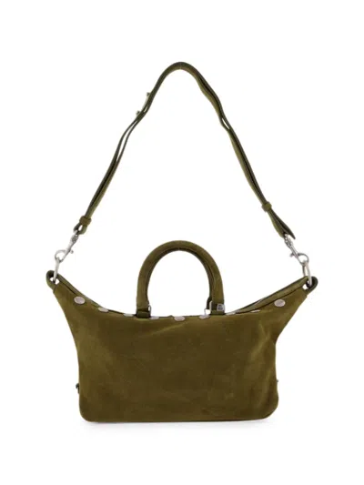 Margesherwood Dumpling Studded Suede Tote Bag In Green