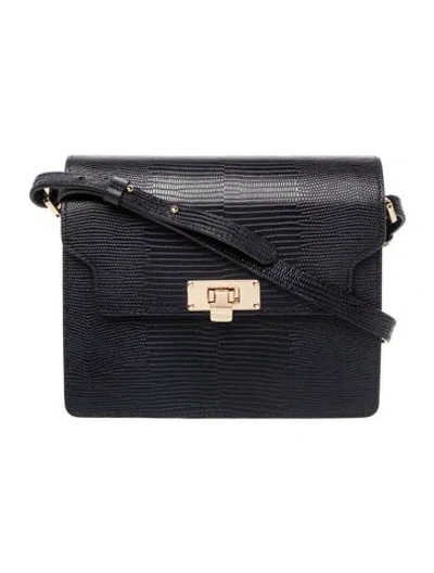 Pre-owned Margesherwood Embossed Leather Messenger Bag In Blue