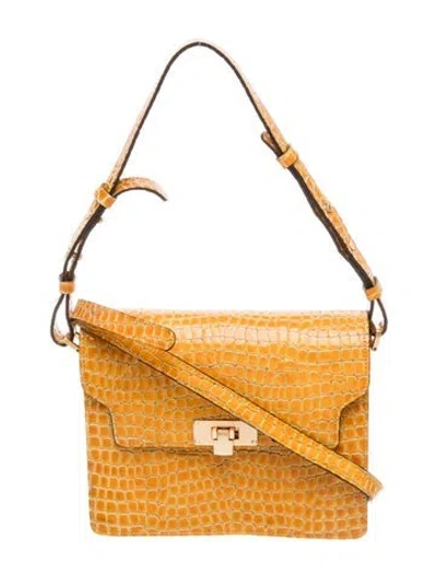 Pre-owned Margesherwood Embossed Leather Top Handle Bag In Neutral