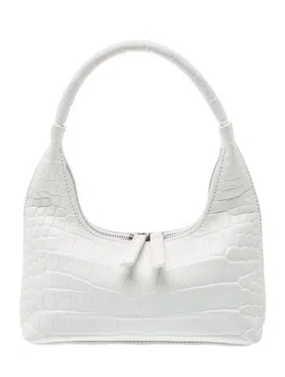 Pre-owned Margesherwood Embossed Leather Top Handle Bag In White