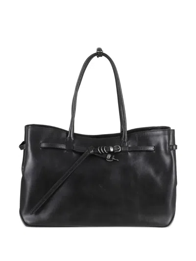 Margesherwood Grandma Leather Tote Bag In Black