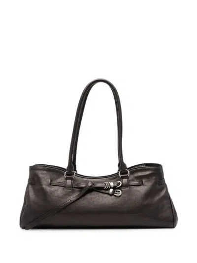 Margesherwood Grandma Used Belt-detail Leather Shoulder Bag In Black